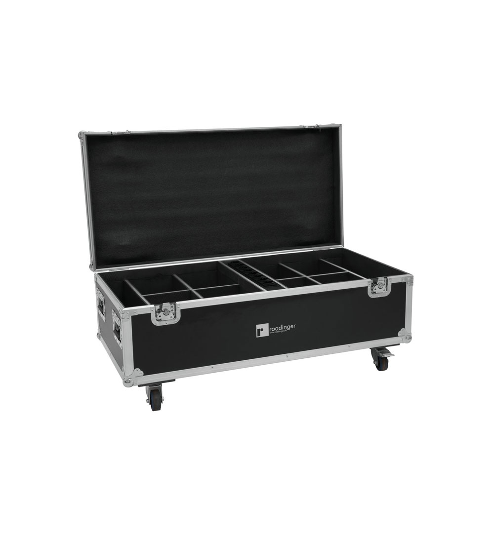 ROADINGER Flightcase 8x AKKU IP PAR 7 QCL WDMX mit Ladefunktion