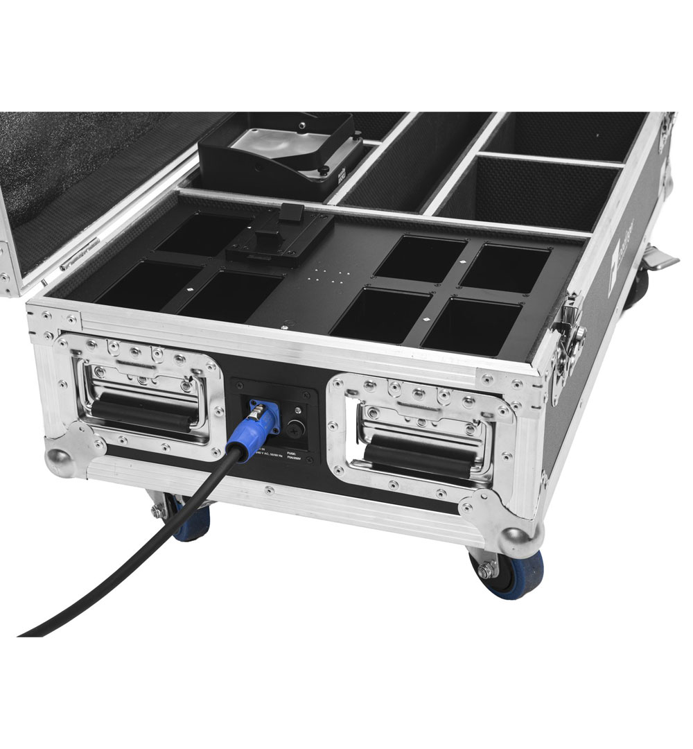 ROADINGER Flightcase 6x AKKU IP UP-4 Plus HCL Spot WDMX mit Ladefunktion