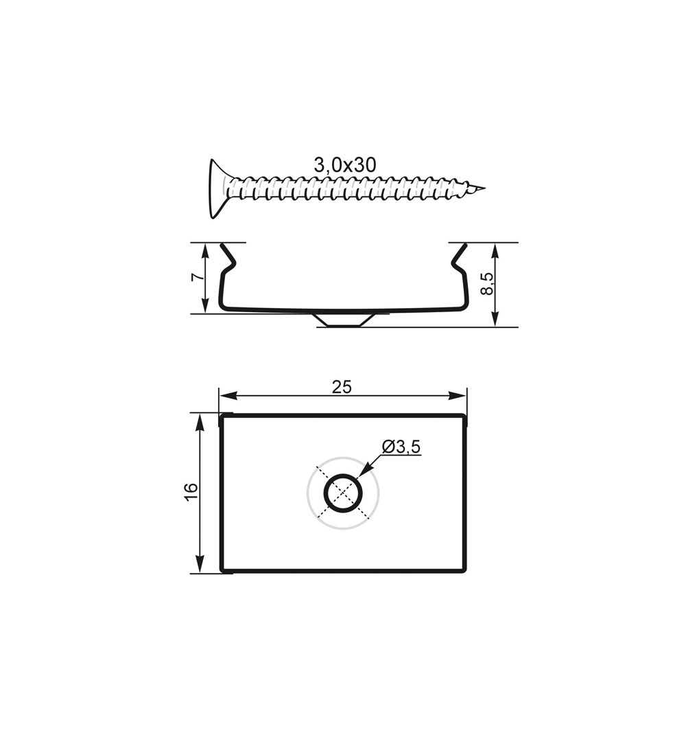 EUROLITE Halterung für U-Profil 20mm Metall