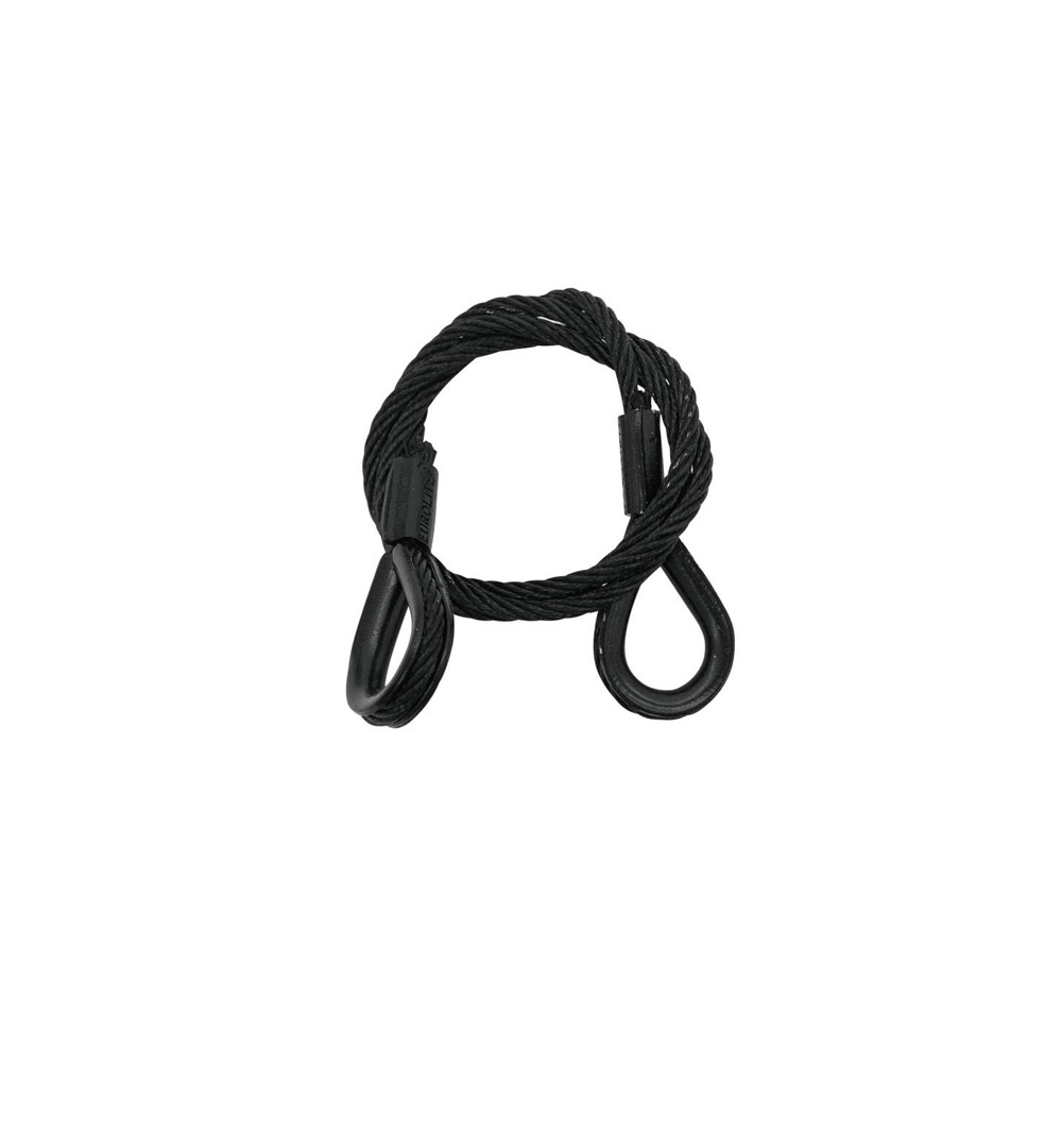 EUROLITE Stahlseil (SC) 600x3mm schwarz mit Kausche
