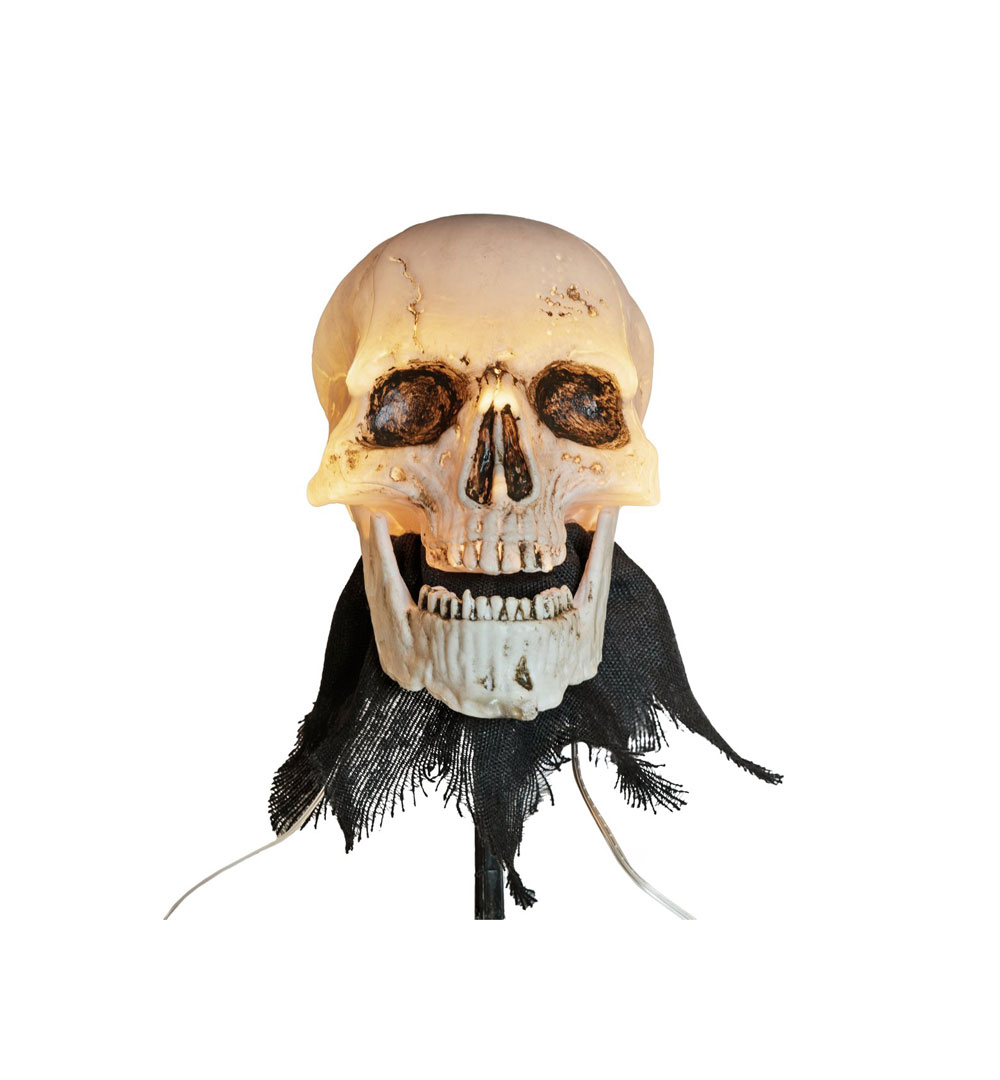 EUROPALMS Halloween Totenköpfe mit Erdspieß, 3er-Set, 29cm