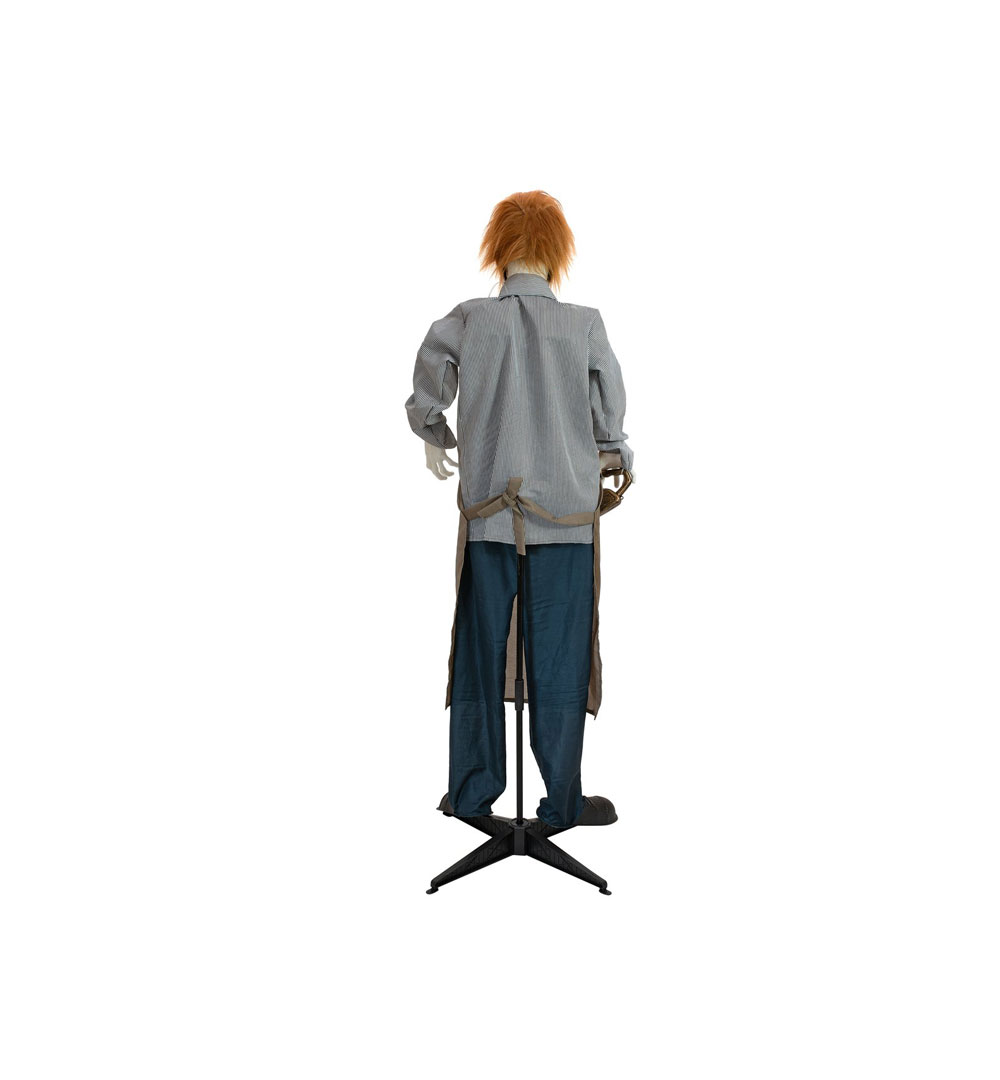 EUROPALMS Halloween Figur Zombie mit Kettensäge, animiert, 170cm