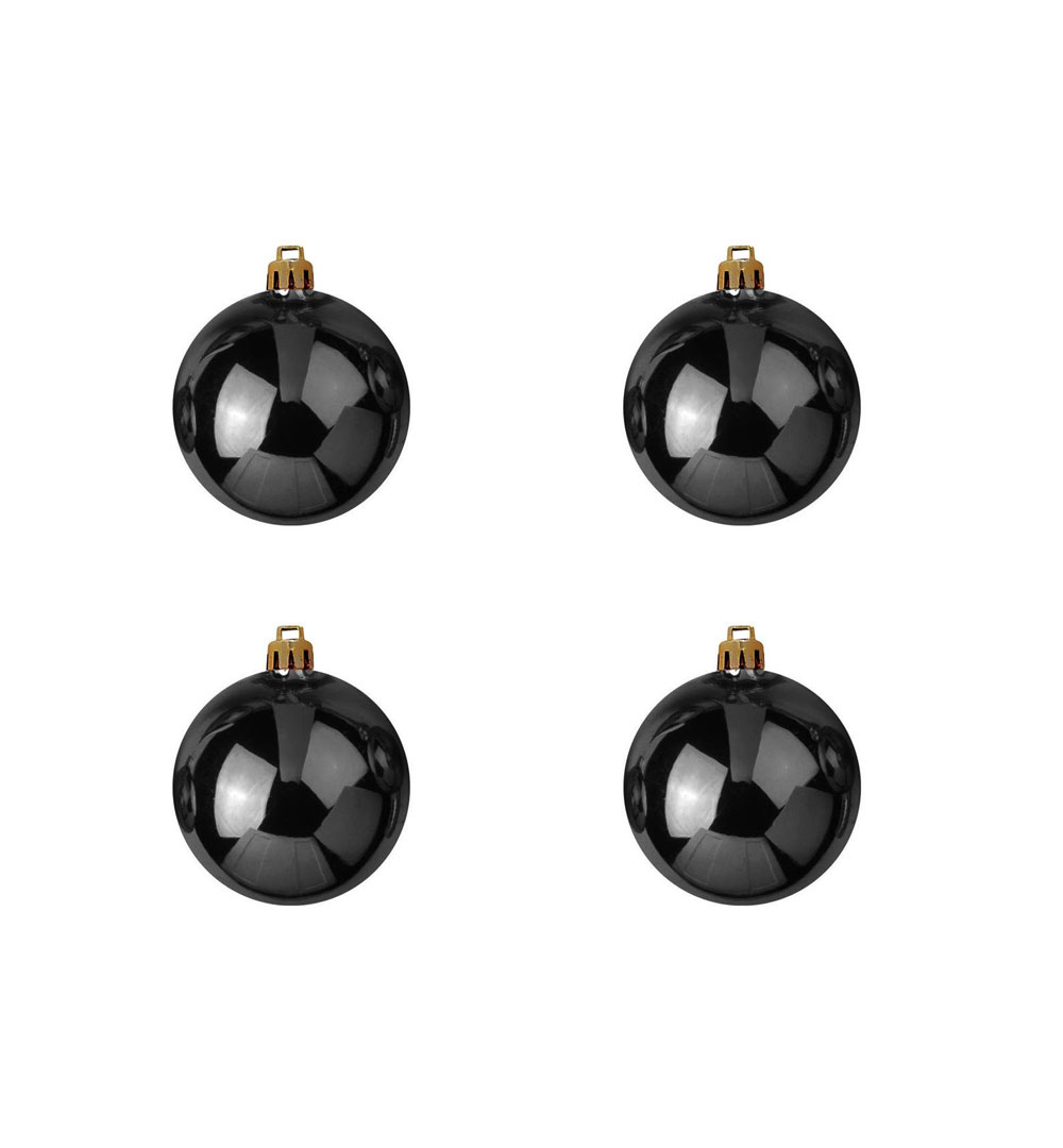 EUROPALMS LED Snowball 8cm, schwarz 5x