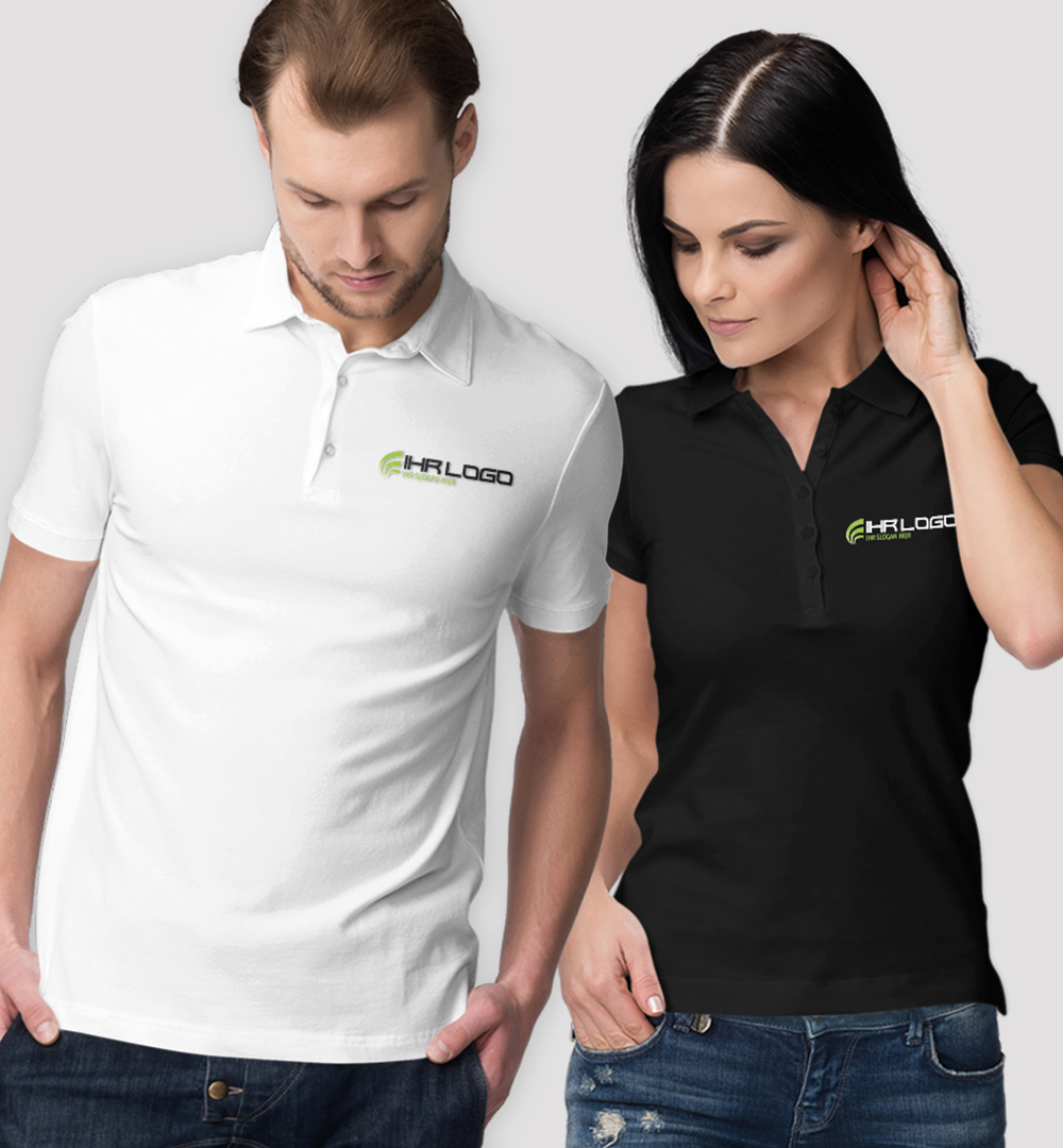 Team Polo Shirt Logo Print - Herren