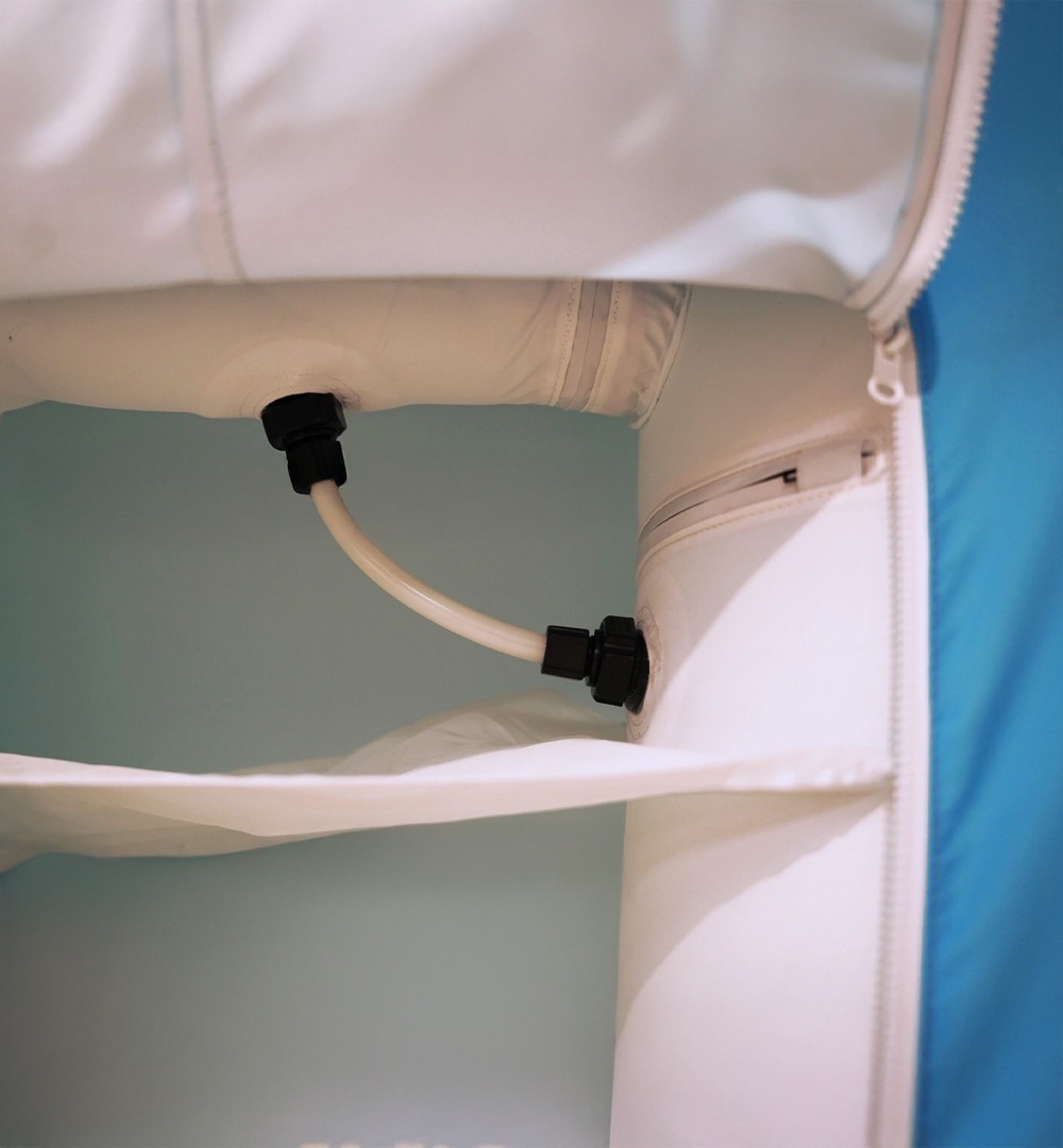 Aufblasbare Messetheke - Nahaufnahme von Innen Aufblasbare Messetheke - Nahaufnahme von Innen