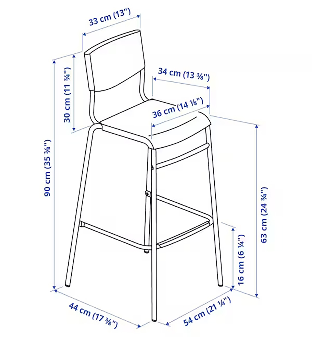 Barhocker Helsinki - Abmessungen 63 cm