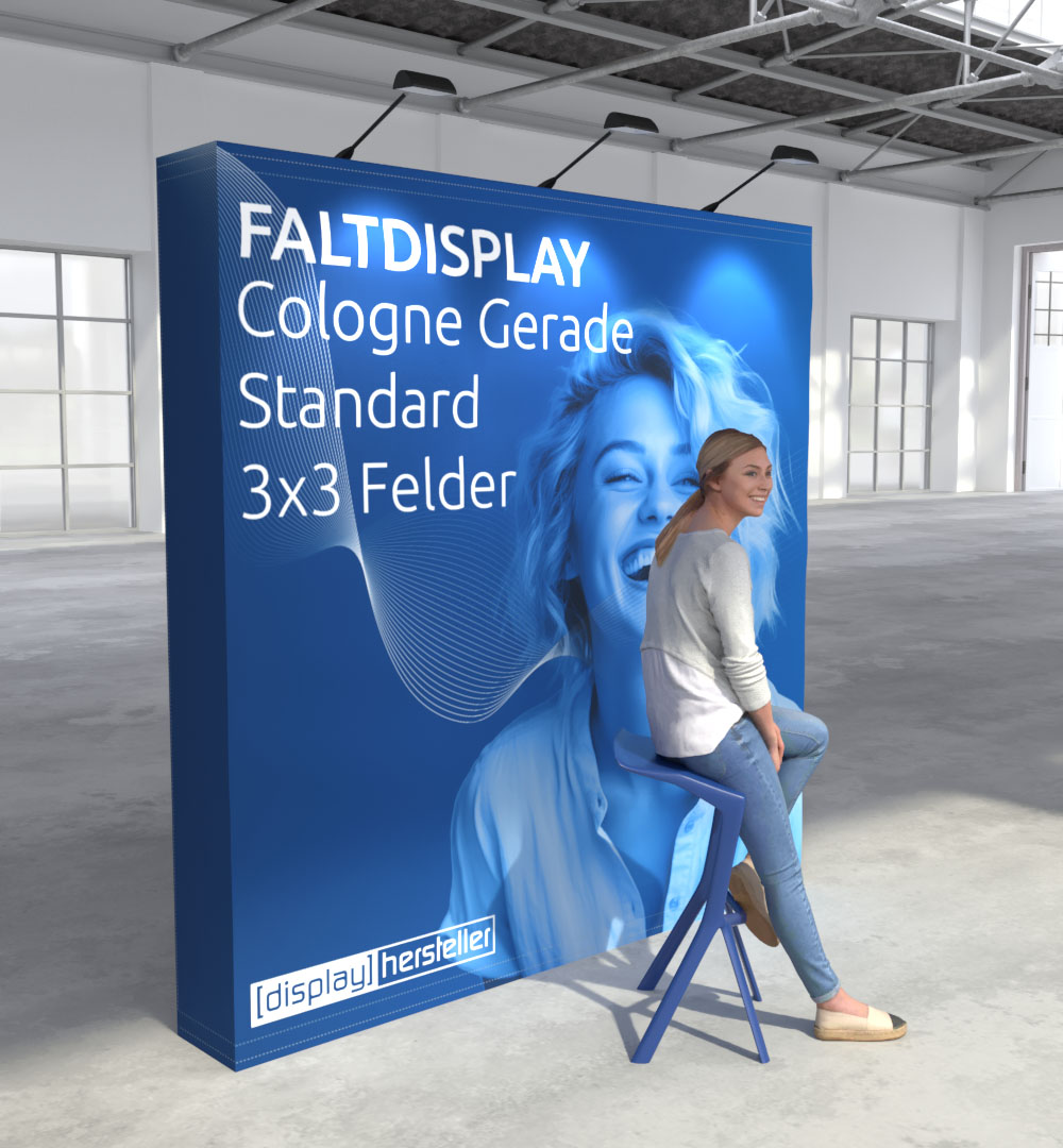 Faltdisplay Cologne STANDARD gerade - 3 x 3 Felder Live 01