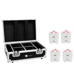 EUROLITE Set 4x AKKU TL-3 TCL weiß + Case mit Ladefunktion