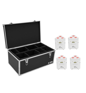 EUROLITE Set 4x AKKU TL-3 TCL weiß + Case TDV-1