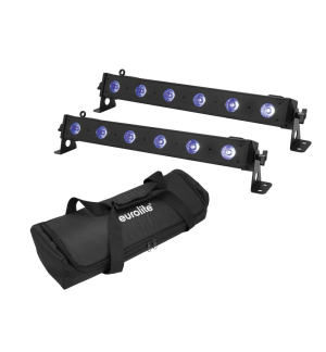 EUROLITE Set 2x LED BAR-6 QCL RGB+UV Leiste + Soft-Bag EUROLITE Set 2x LED BAR-6 QCL RGB+UV Leiste + Soft-Bag