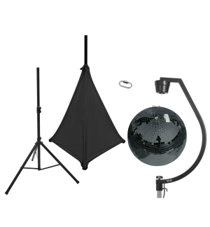 EUROLITE Set Spiegelkugel 50cm schwarz mit Stativ und Segel schwarz EUROLITE Set Spiegelkugel 50cm schwarz mit Stativ und Segel schwarz