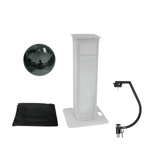 EUROLITE Set Spiegelkugel 30cm schwarz mit Stage Stand variabel + Cover schwarz