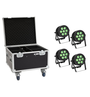 EUROLITE Set 4x LED IP PAR 7x9W SCL Spot + Case mit Rollen EUROLITE Set 4x LED IP PAR 7x9W SCL Spot + Case mit Rollen