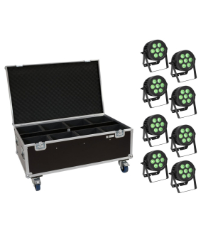 EUROLITE Set 8x LED IP PAR 7x9W SCL Spot + Case mit Rollen EUROLITE Set 8x LED IP PAR 7x9W SCL Spot + Case mit Rollen