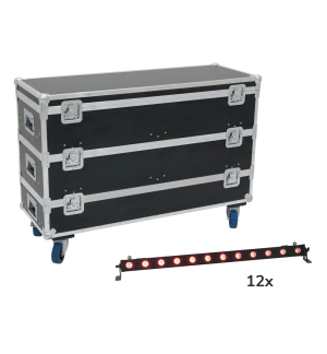 EUROLITE Set 12x LED BAR-12 QCL RGB+UV Leiste + Case mit Rollen EUROLITE Set 12x LED BAR-12 QCL RGB+UV Leiste + Case mit Rollen