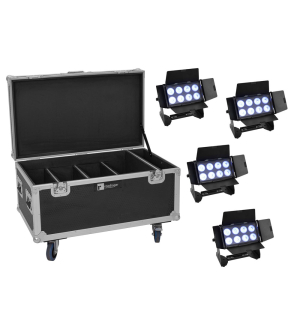 EUROLITE Set 4x Multiflood IP 8x10W RGBW Wash CRMX + Case EUROLITE Set 4x Multiflood IP 8x10W RGBW Wash CRMX + Case