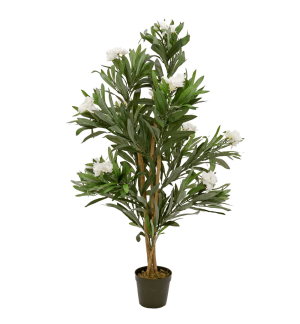 EUROPALMS Oleanderbaum, Kunstpflanze, weiß, 120 cm
