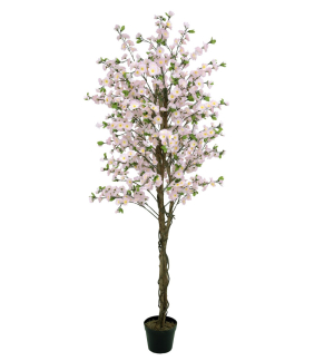 EUROPALMS Kirschbaum mit 3 Stämmen, Kunstpflanze, rose, 180 cm