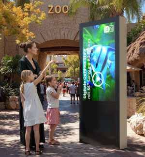 Digitale Outdoor Stele mit 55" Samsung-Bildschirm