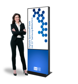 Digitale Spannstoff Stele mit 55" Samsung-Bildschirm - Live 01