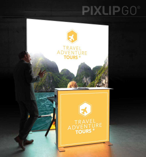 PIXLIP GO Kopf Messestand 1,5 x 2m