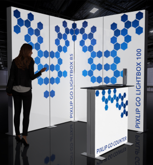 PIXLIP GO Eck Messestand 2 x 2m