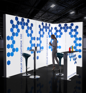 PIXLIP GO Eck Messestand 4 x 2m