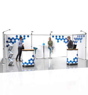 Messestand Roll-Up Modular U4 Form - Draufsicht Messestand Roll-Up Modular U4 Form - Draufsicht