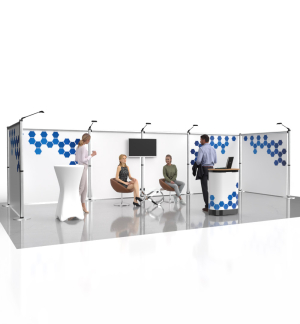 Messestand Roll-Up Modular U6 Form - Draufsicht Messestand Roll-Up Modular U6 Form - Draufsicht