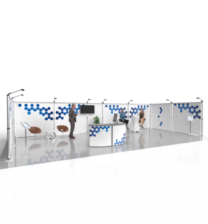 Messestand Roll-Up Modular U7 Form - Draufsicht Messestand Roll-Up Modular U7 Form - Draufsicht