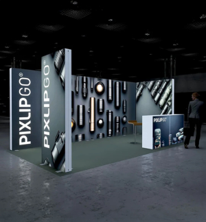 PIXLIP GO Eck Messestand 6 x 3m