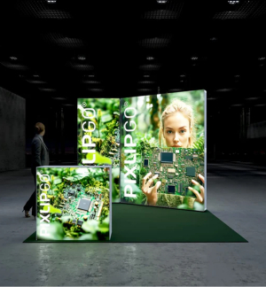 PIXLIP GO Kopf Messestand 3 x 2,5m