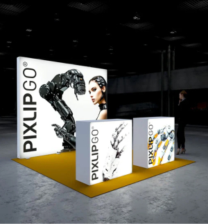 PIXLIP GO Kopf Messestand 3 x 4m