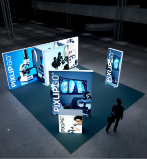 PIXLIP GO Kopf Messestand 6 x 6,5m - Live 01