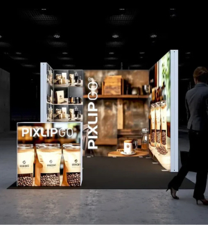 PIXLIP GO Reihen Messestand 3 x 3m