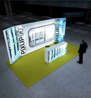 PIXLIP GO Reihen Messestand 6 x 3,5m - Live 01