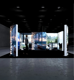 PIXLIP GO Kopf Messestand 6 x 5m