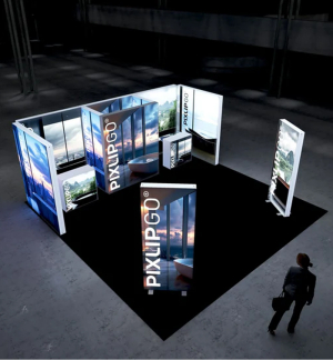 PIXLIP GO Kopf Messestand 6 x 5m - Live 01