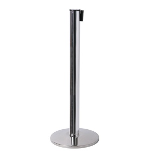 Silberner Absperrständer mit Gurtband - Live 01