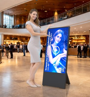 StreamLine Digitaler Kundenstopper mit 43" Samsung-Bildschirm Schwarz