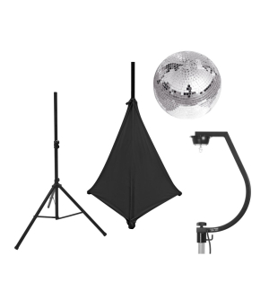 EUROLITE Set Spiegelkugel 30cm mit Stativ und Segel schwarz