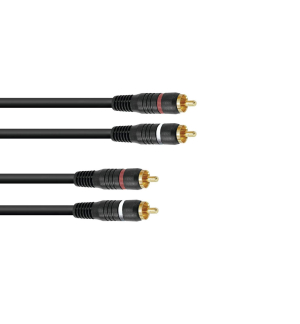 OMNITRONIC Cinch Kabel 2x2 0,3m