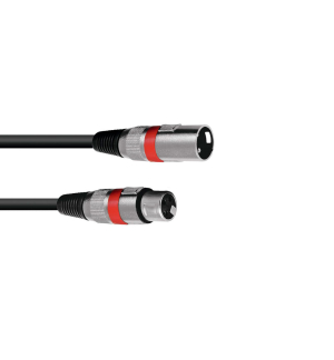 OMNITRONIC XLR Kabel 3pol 1,5m sw/rt