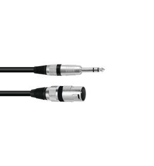 OMNITRONIC Adapterkabel XLR(M)/Klinke stereo 0,2m sw