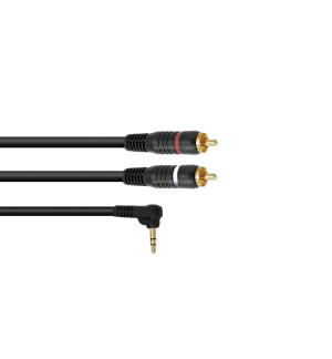 OMNITRONIC Adapterkabel 3,5 Klinke 90°/2xCinch 3m sw