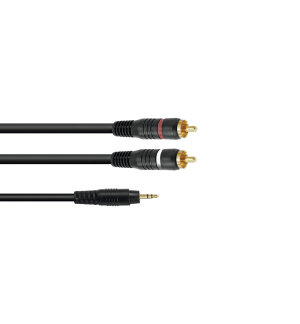 OMNITRONIC Adapterkabel 3,5 Klinke/2xCinch 1,5m sw