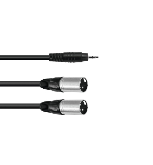 OMNITRONIC Adapterkabel 3,5 Klinke/2xXLR(M) 1,5m sw