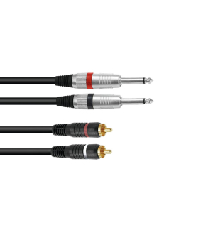 OMNITRONIC Adapterkabel 2xKlinke/2xCinch 6m sw