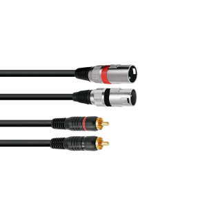 OMNITRONIC Adapterkabel 2xXLR(M)/2xCinch 1,0m sw