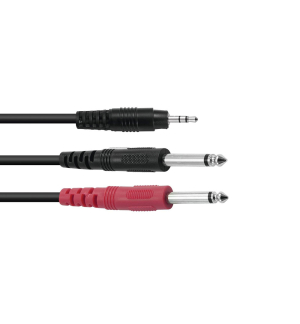 OMNITRONIC Adapterkabel 3,5 Klinke/2xKlinke ECO 1,5m
